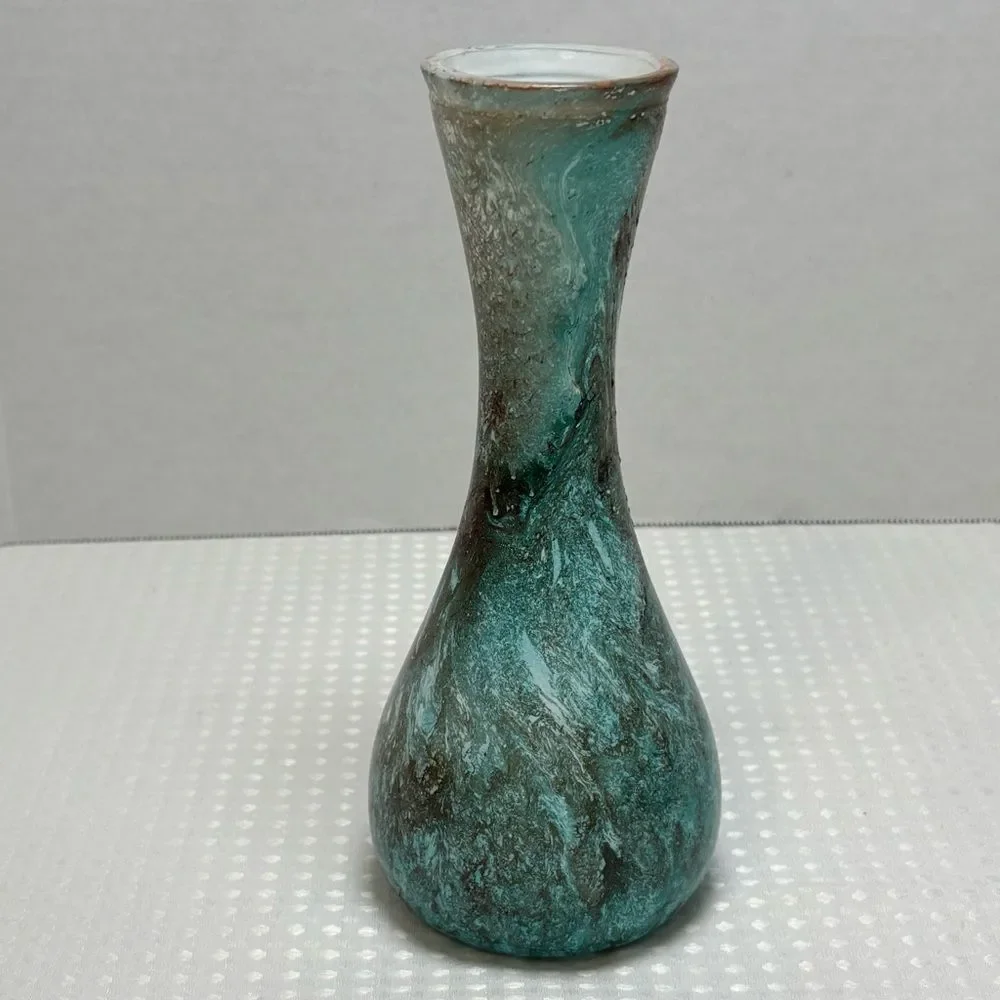 AKCAM Hand Crafted Vase Made in Turkey Green Brown